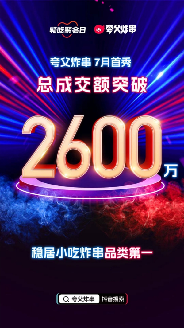 2600萬！夸父炸串抖音全國(guó)首播刷新品類成交額記錄|餐飲界